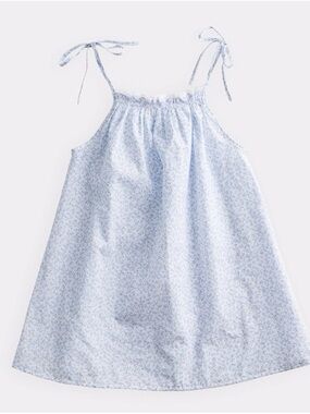 Girls' Light Blue Floral Tie-Shoulder Sundress
